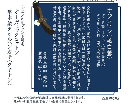 野鳥のオーガニックタオルハンカチ - 太平電機ECOひいきプロジェクト